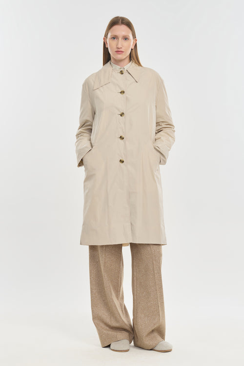 Light beige water repellent car coat