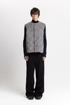 Grey quilted corduroy vest