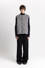 Grey quilted corduroy vest