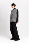 Grey quilted corduroy vest