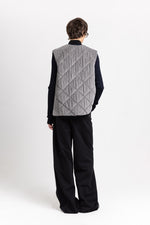 Grey quilted corduroy vest