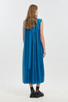 Blue sapphire textured lyocell evening dress