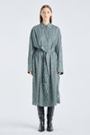 Dark grey printed viscose fluid shirt dress