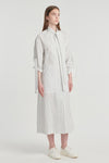 Striped cotton trench dress with ties