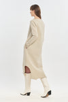 Sand doubleface cotton long sleeve dress