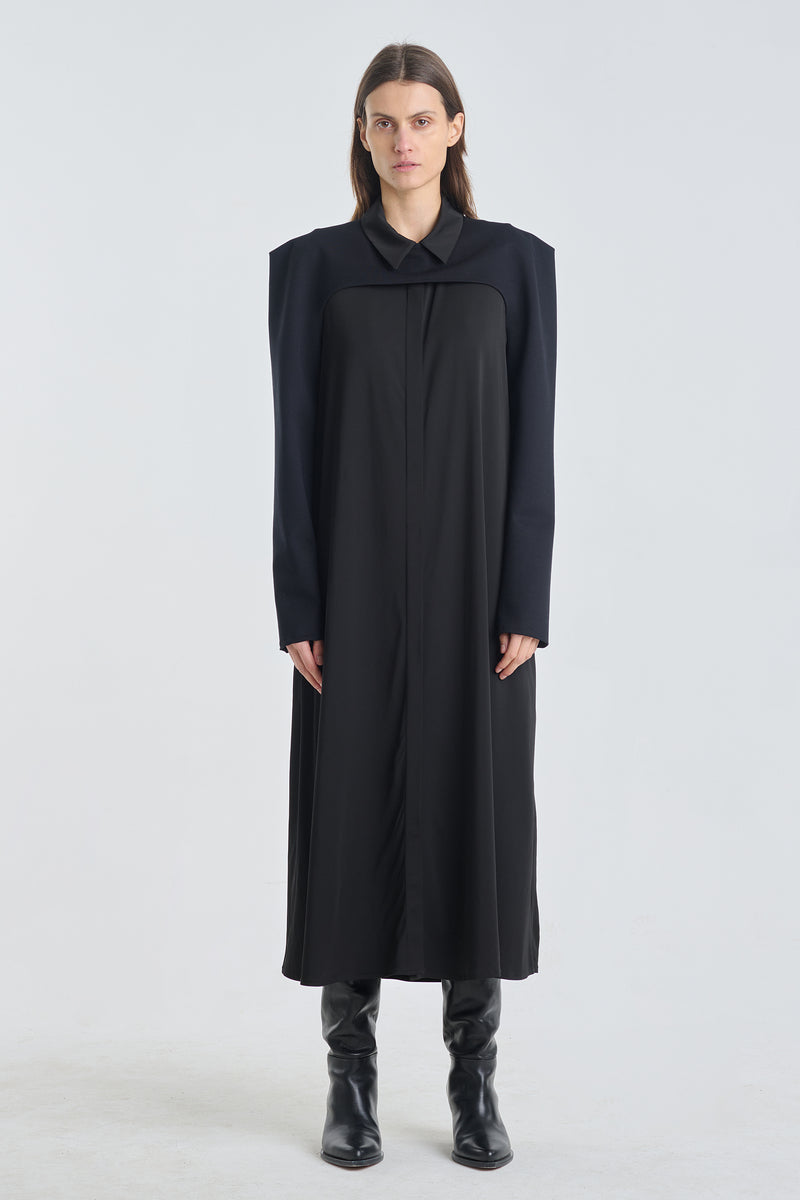 Black dress with detachable sleeves
