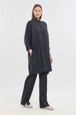 Dark slate light wool shirt tunic dress