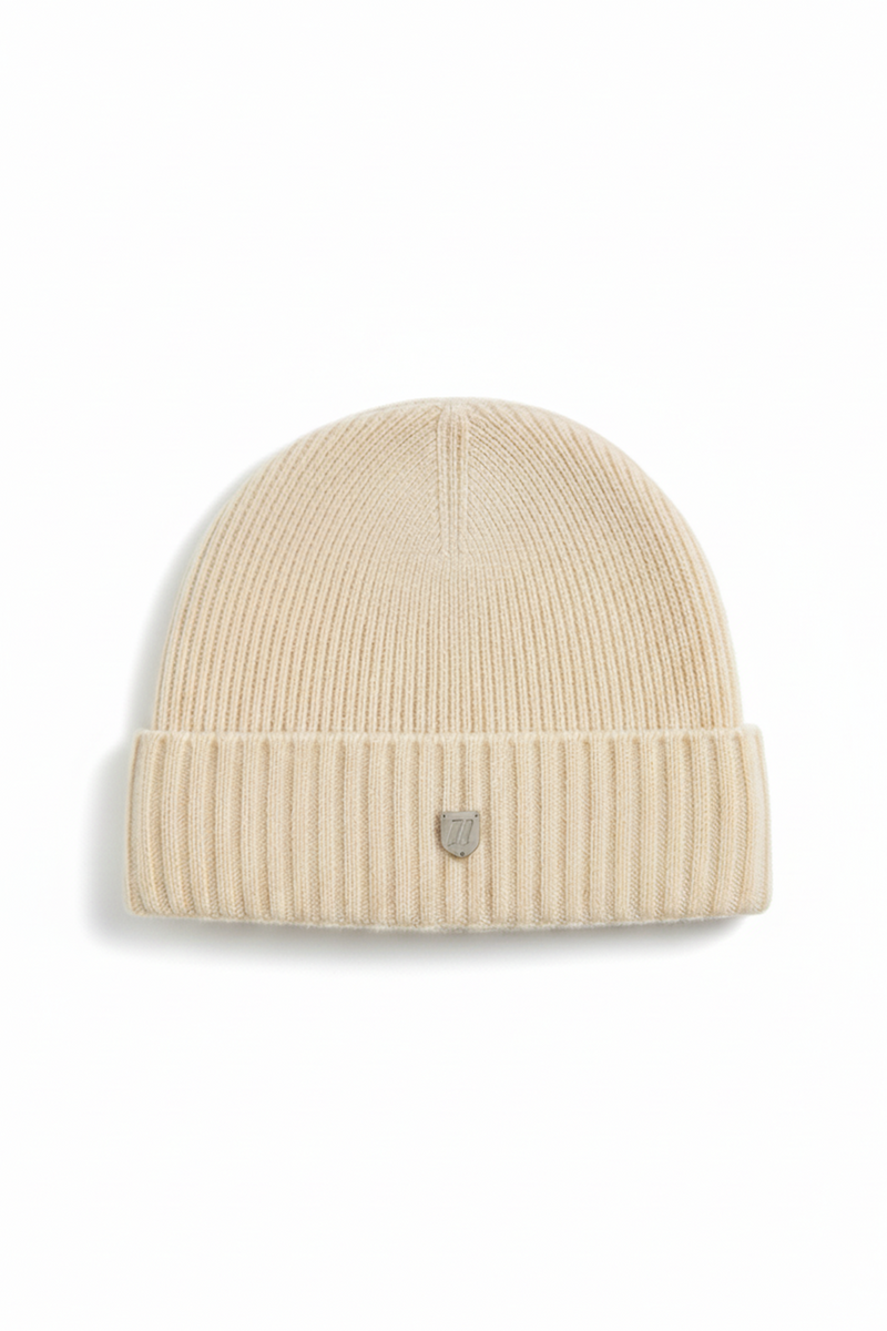 Pearl white premium cashmere hat