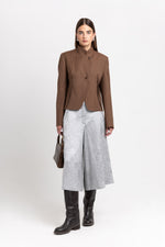 Caramel herringbone suiting jacket