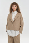 Beige speckle tweed short jacket