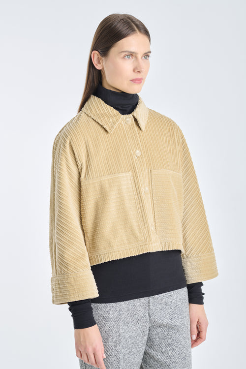 Beige corduroy boxy jacket