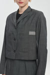 Denim grey wool twill short jacket