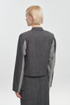 Denim grey wool twill short jacket