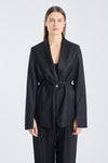 Black virgin wool tailored jacket