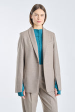 Taupe lurex tailored jacket