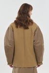 Camel jacket with bomber sleeves