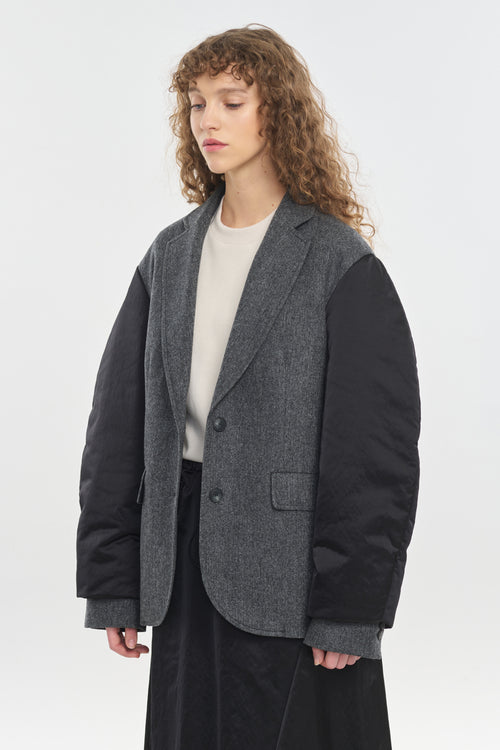 Grey jacket with bomber sleeves