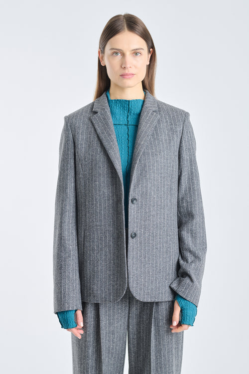 Grey striped wool jacket