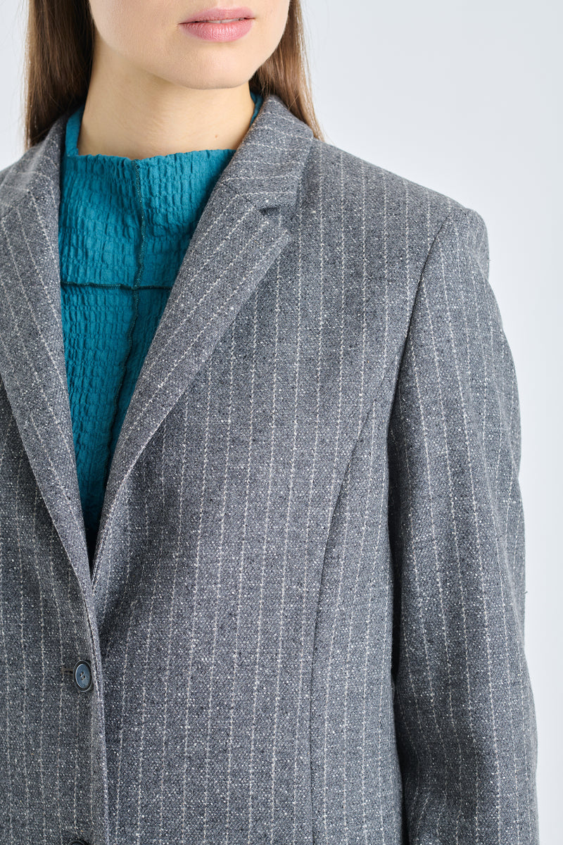 Grey striped wool jacket