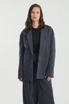 Faded blue cotton linen workwear jacket