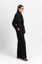 Black herringbone suiting tailored jacket