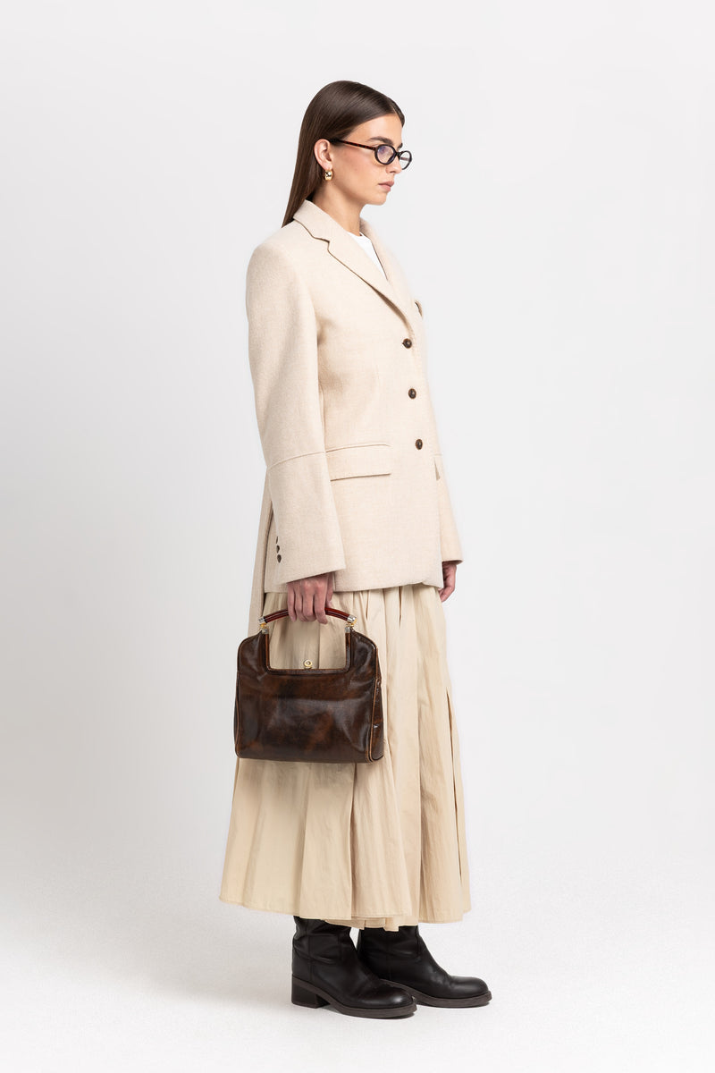 Light beige alpaca wool tailored jacket