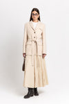 Butter beige crinkle effect voluminous skirt