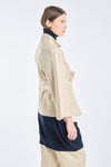 Sand belted wide sleeve jacket