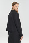 Black mohair shantung short fitted jacket