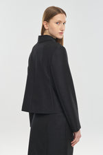 Black mohair shantung short fitted jacket