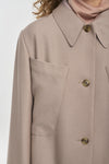 Blush viscose wool crepe short fitted jacket