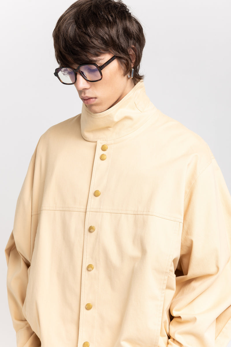 Butter beige soft touch cotton unisex urban jacket