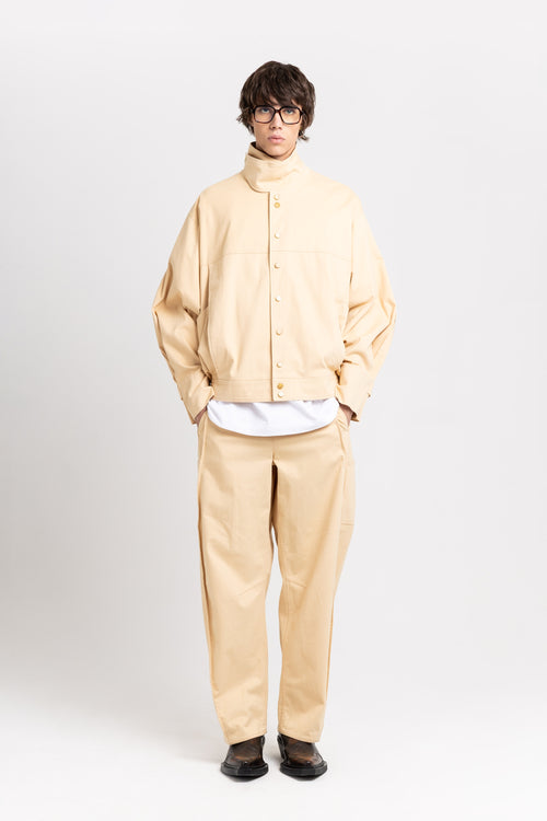 Butter beige soft touch cotton unisex urban jacket