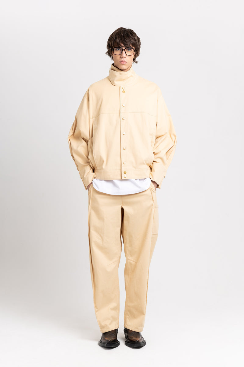 Butter beige soft touch cotton unisex urban jacket