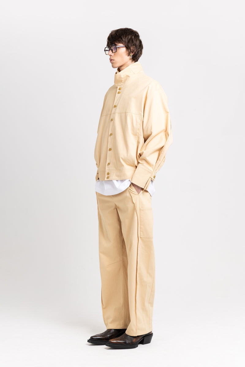 Butter beige soft touch cotton unisex urban jacket