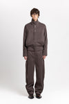 Earth brown soft touch cotton bow-leg jeans
