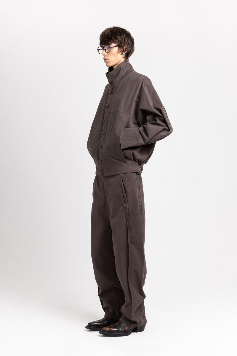 Earth brown soft touch cotton unisex urban jacket