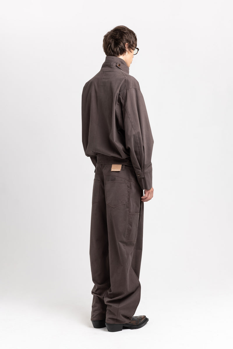 Earth brown soft touch cotton unisex urban jacket