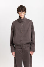 Earth brown soft touch cotton unisex urban jacket