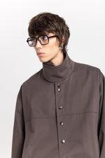 Earth brown soft touch cotton unisex urban jacket