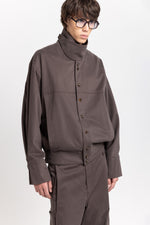 Earth brown soft touch cotton unisex urban jacket