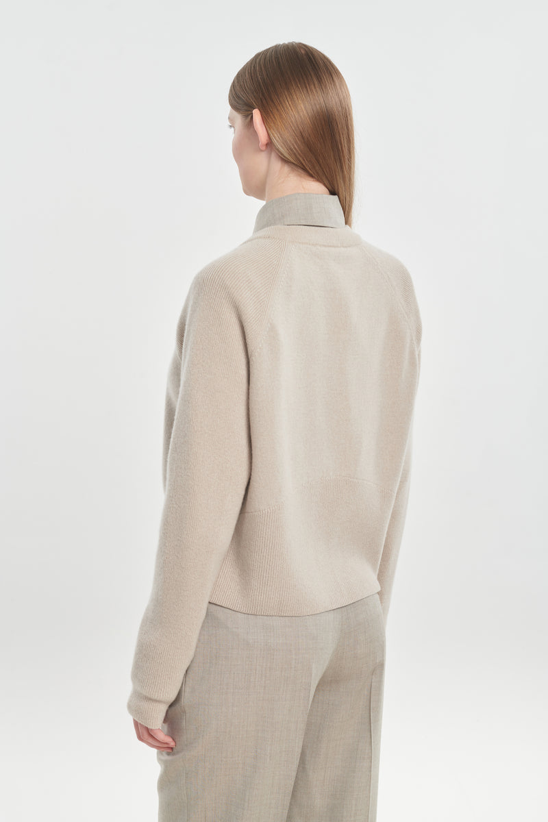 Beige premium cashmere cardigan