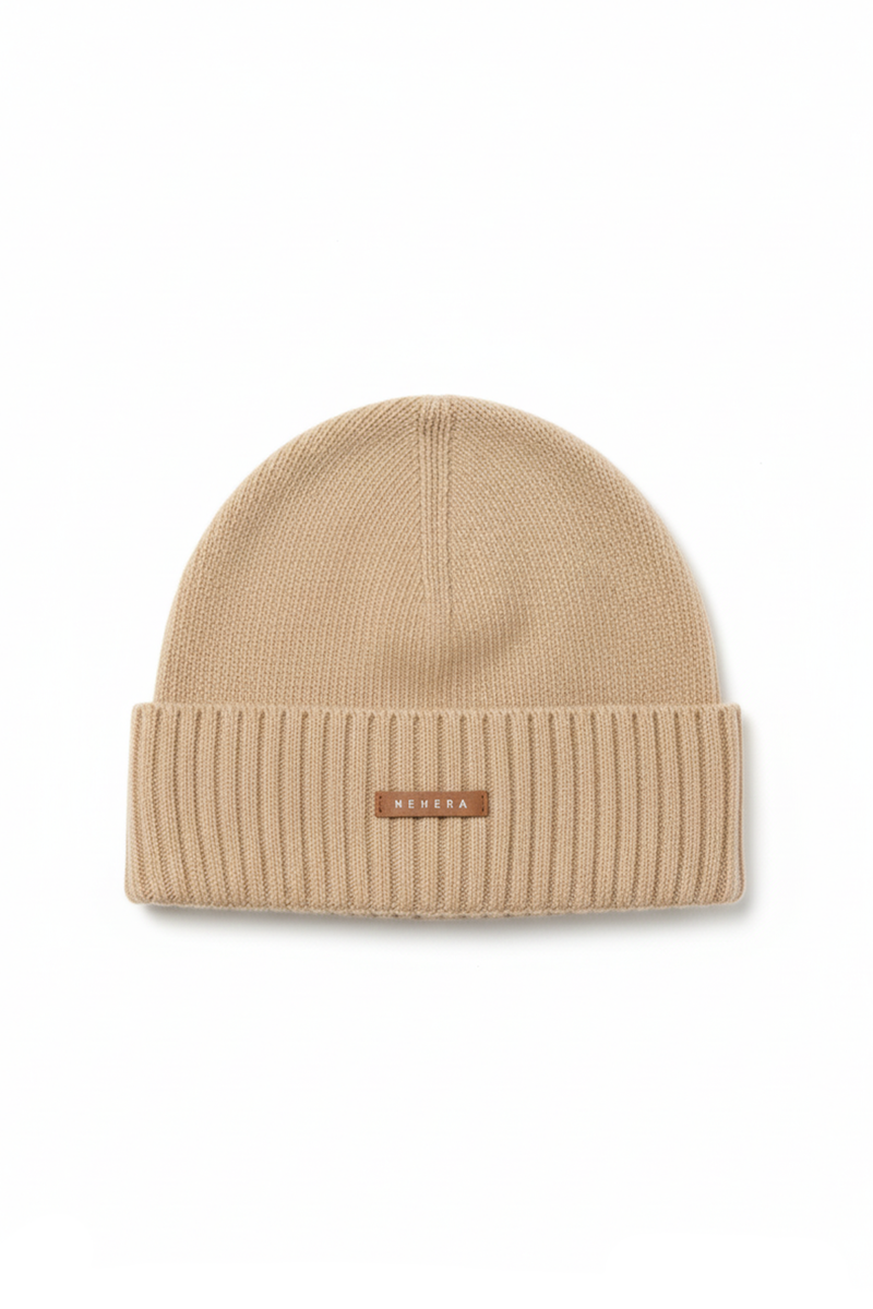 Peach beige extra fine merino beanie