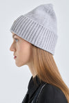 Light grey extra fine merino beanie