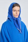 Cobalt blue and grey premium cashmere scarf