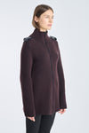 Chocolate and black grey cardigan with zipper