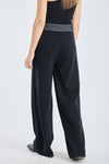 Black extra merino wide leg pants