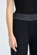 Black extra merino wide leg pants
