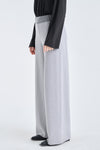 Light grey merino wide leg pants