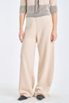 Peach beige merino wide leg pants